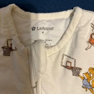 Larkspur White Basketball Print sleep sack walker size medium large
